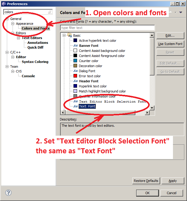 Block Selection Font